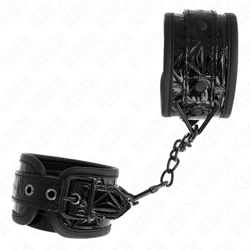KINK - HANDGELENKFESSELN MIT RAUTENMUSTER, SCHWARZ, VERSTELLBAR, 17-26 CM X 5,5 CM - Sexotim
