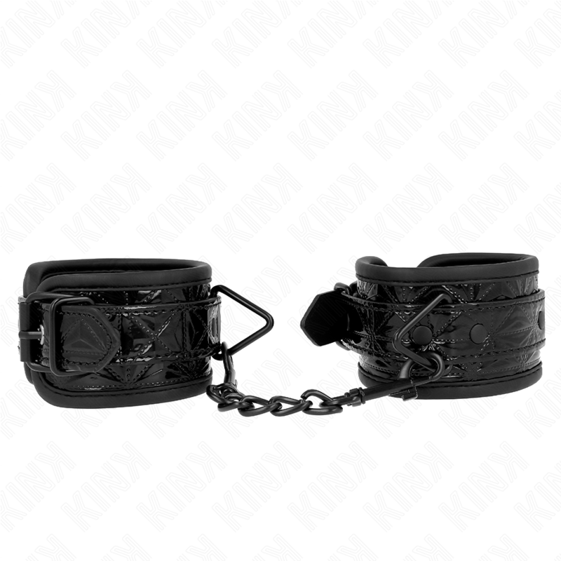 KINK - HANDGELENKFESSELN MIT RAUTENMUSTER, SCHWARZ, VERSTELLBAR, 17-26 CM X 5,5 CM - Sexotim