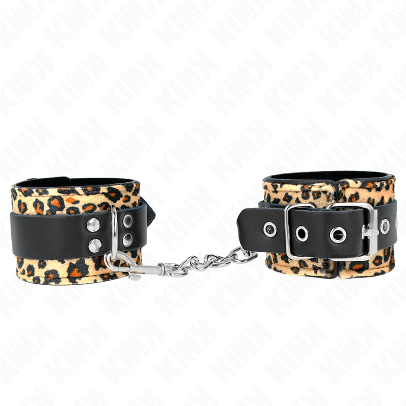 KINK - LEOPARD HANDGELENKFESSEL AUS LEDER, VERSTELLBAR 18-29 CM X 5,5 CM - Sexotim