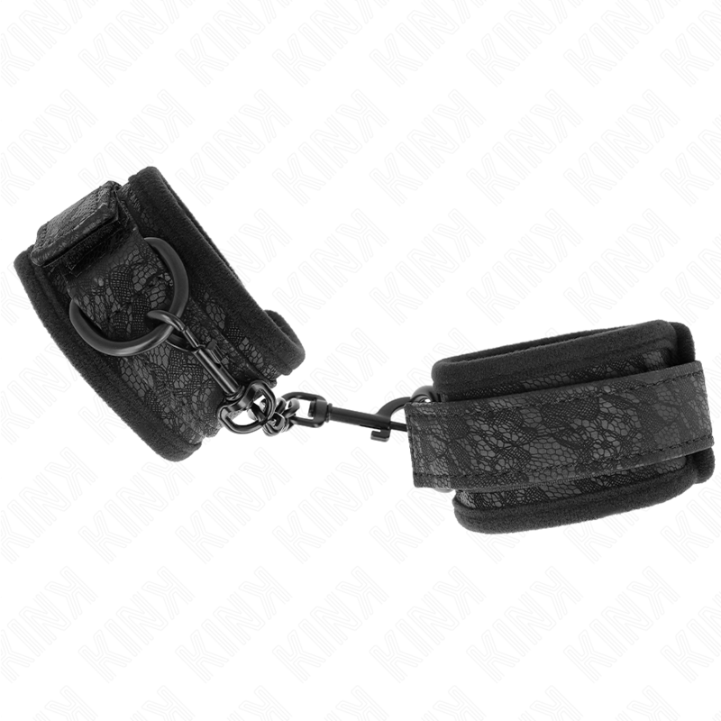 KINK - DARK LACE CUFFS NEOPRENE HANDGELENK MANSCHETTEN VERSTELLBAR SCHWARZ 20-29 CM X 5 CM - Sexotim