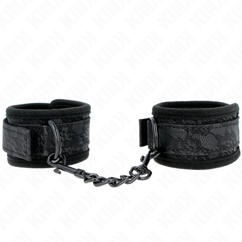 KINK - DARK LACE CUFFS NEOPRENE HANDGELENK MANSCHETTEN VERSTELLBAR SCHWARZ 20-29 CM X 5 CM - Sexotim