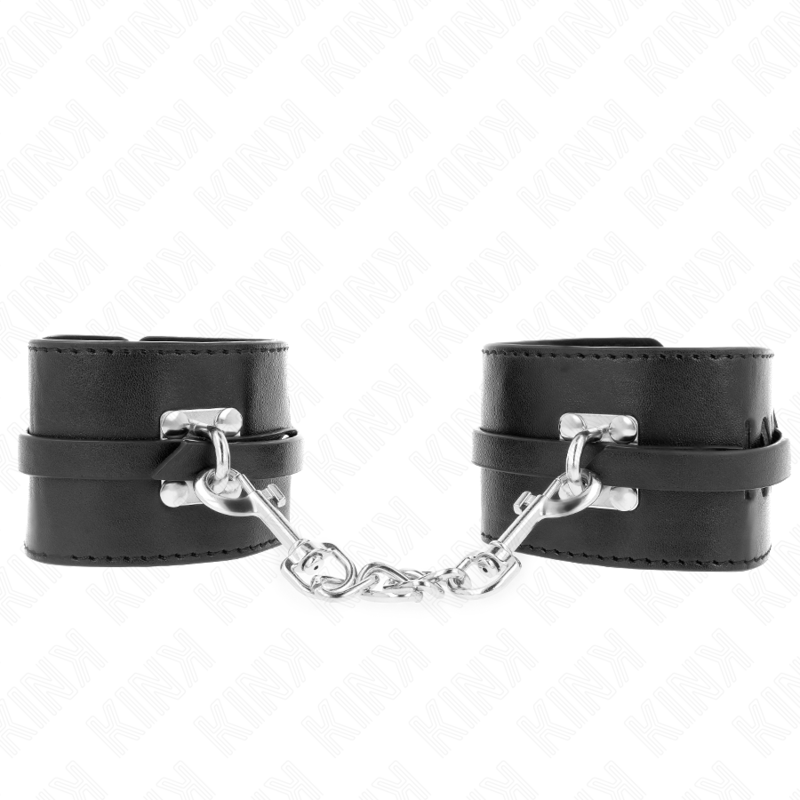 KINK - DELUXE HANDGELENKFESSELN MIT VERRIEGELUNG, SCHWARZ, VERSTELLBAR 14,5-21 CM X 6 CM - Sexotim