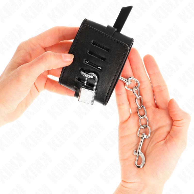 KINK - DELUXE HANDGELENKFESSELN MIT VERRIEGELUNG, SCHWARZ, VERSTELLBAR 14,5-21 CM X 6 CM - Sexotim