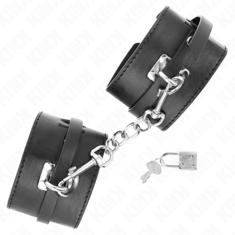 KINK - DELUXE HANDGELENKFESSELN MIT VERRIEGELUNG, SCHWARZ, VERSTELLBAR 14,5-21 CM X 6 CM - Sexotim