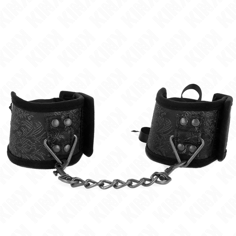 KINK - SCANDAL HANDGELENKSFESSELN SCHWARZE SPITZENDETAILS 24,5 CM X 6,5 CM - Sexotim