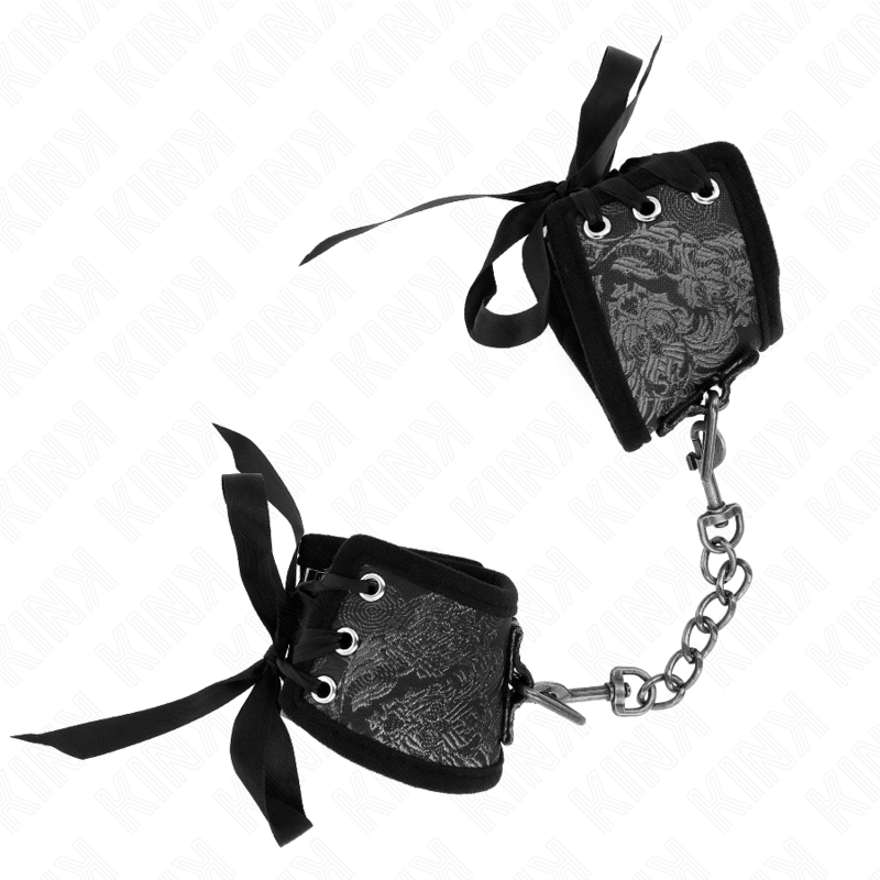 KINK - SCANDAL HANDGELENKSFESSELN SCHWARZE SPITZENDETAILS 24,5 CM X 6,5 CM - Sexotim