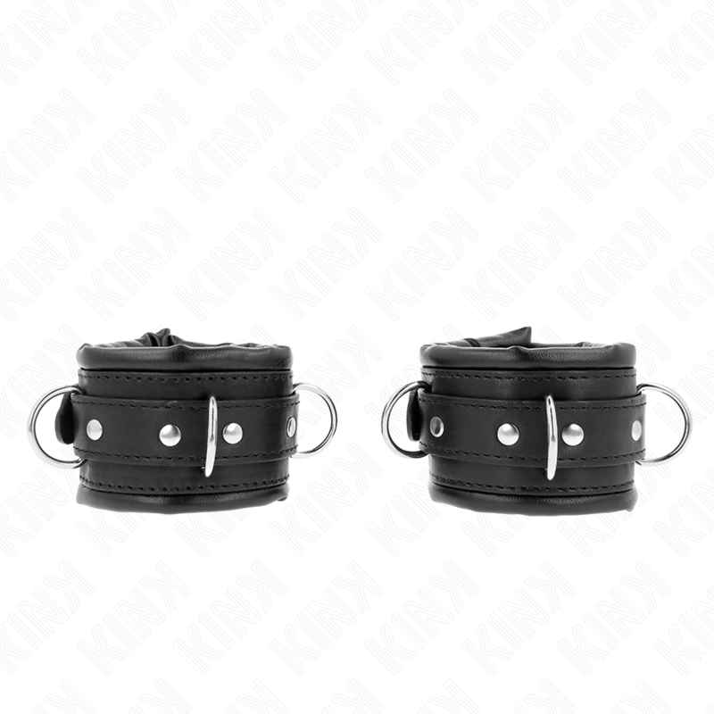KINK - SCHWERE HANDGELENKSFESSELN MIT SCHWARZEM PELZFUTTER, VERSTELLBAR 20-30 CM X 6 CM - Sexotim