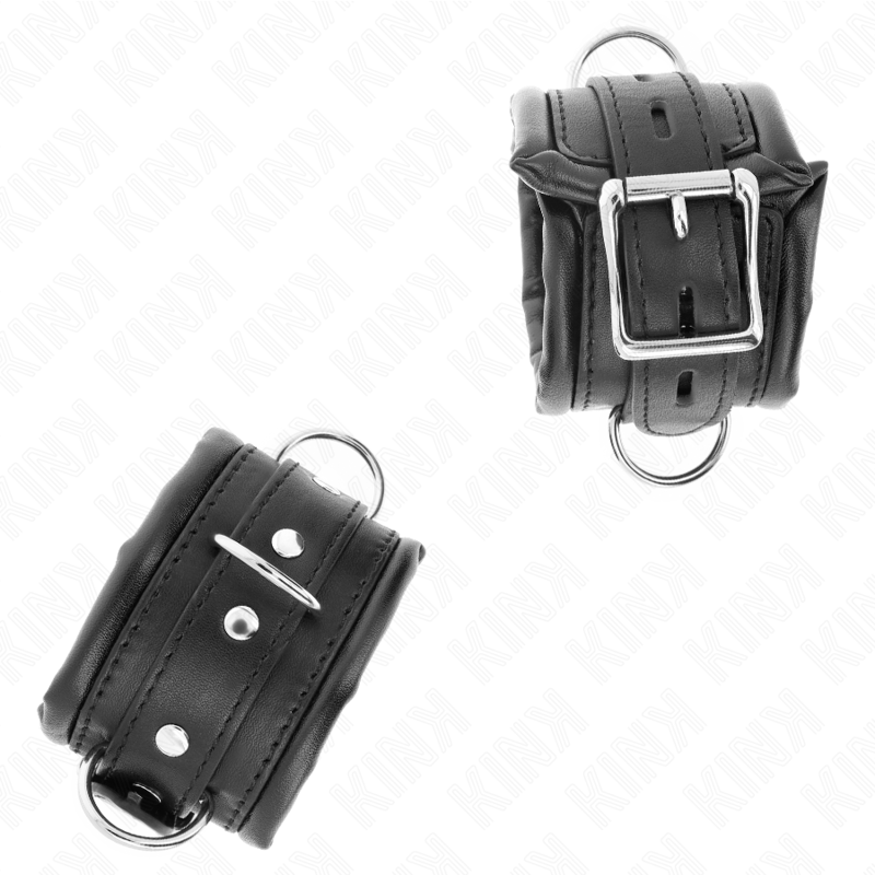 KINK - SCHWERE HANDGELENKSFESSELN MIT SCHWARZEM PELZFUTTER, VERSTELLBAR 20-30 CM X 6 CM - Sexotim
