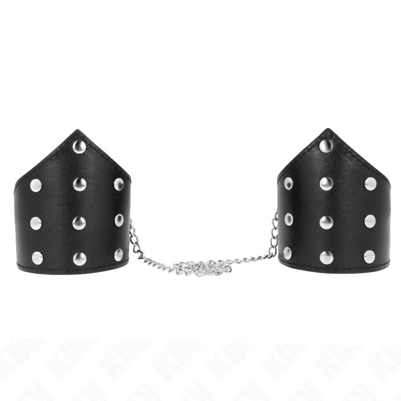 KINK - SCHWARZE ARMBÄNDER IM POINT-STIL MIT KETTE, VERSTELLBAR 17-23 CM X 8,5 CM - Sexotim