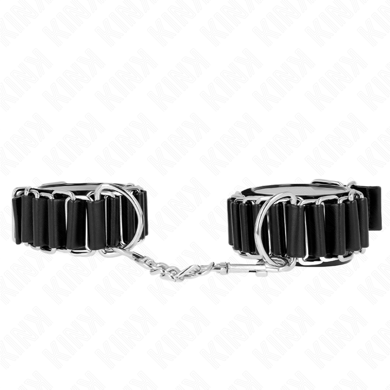 KINK - SCHARNIERÄHNLICHE DÜNNE HANDGELENKFESSELN SCHWARZ VERSTELLBAR 16-22 CM X 3,5 CM - Sexotim
