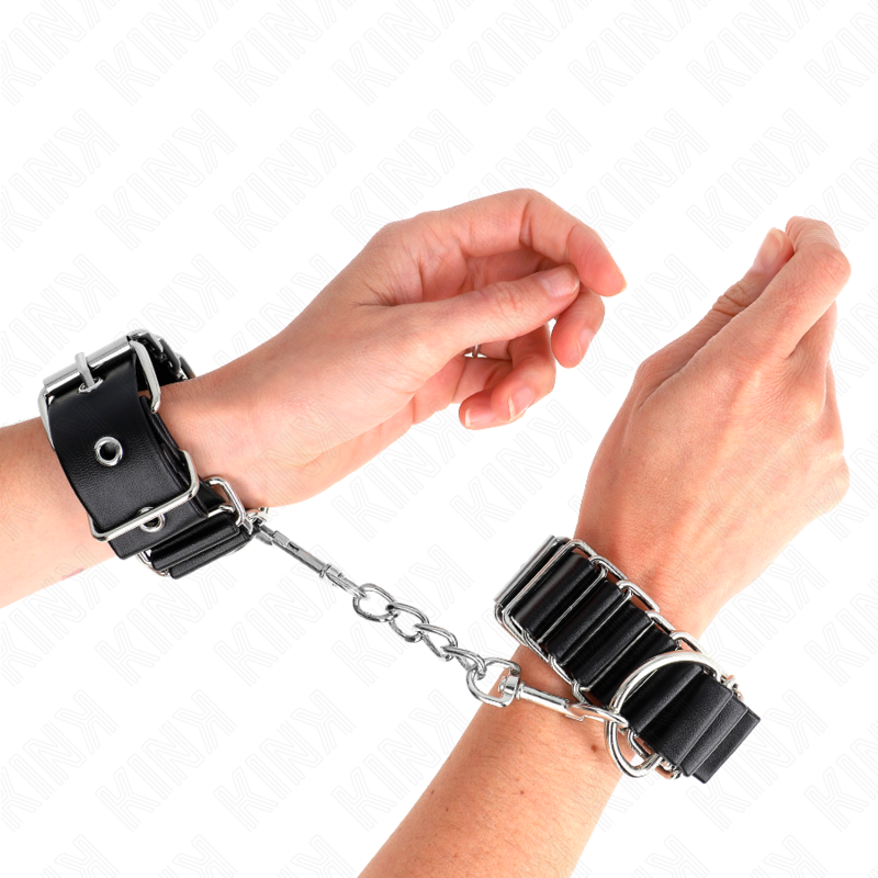 KINK - SCHARNIERÄHNLICHE DÜNNE HANDGELENKFESSELN SCHWARZ VERSTELLBAR 16-22 CM X 3,5 CM - Sexotim