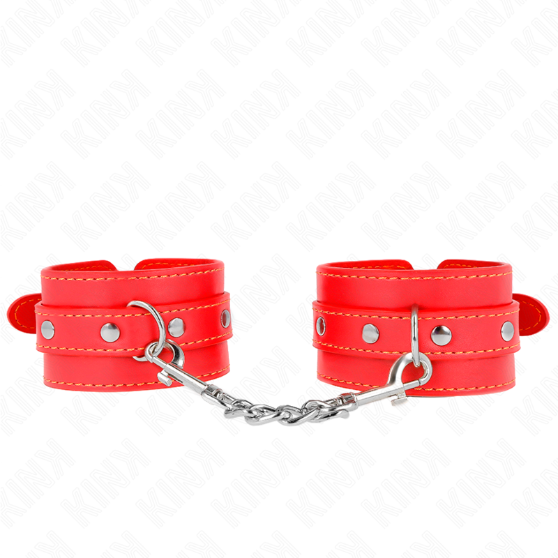 KINK - DÜNNE HANDGELENKSFESSELN ROT VERSTELLBAR 21-33 CM - Sexotim