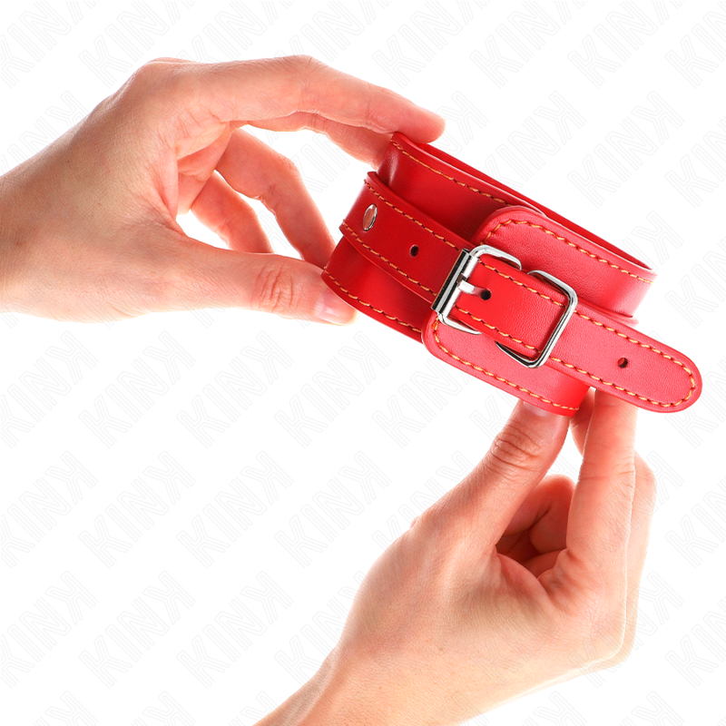 KINK - DÜNNE HANDGELENKSFESSELN ROT VERSTELLBAR 21-33 CM - Sexotim
