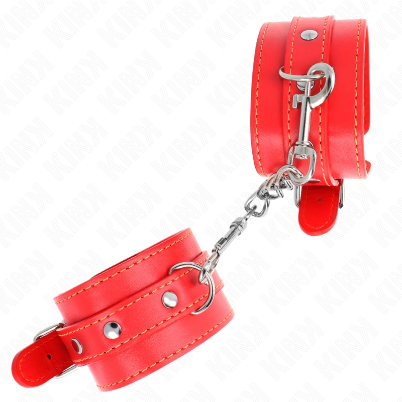 KINK - DÜNNE HANDGELENKSFESSELN ROT VERSTELLBAR 21-33 CM - Sexotim
