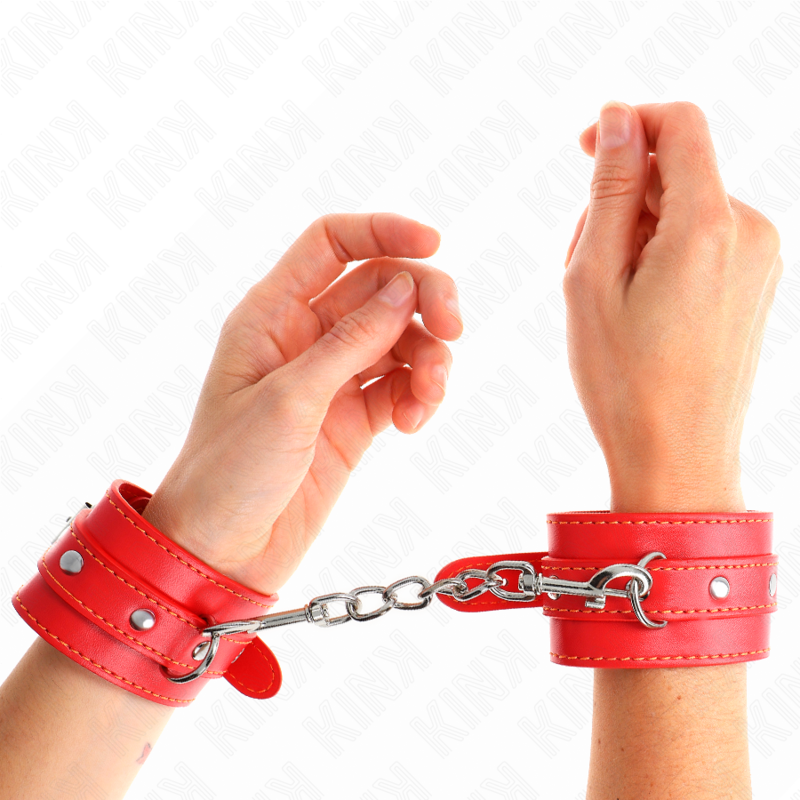 KINK - DÜNNE HANDGELENKSFESSELN ROT VERSTELLBAR 21-33 CM - Sexotim