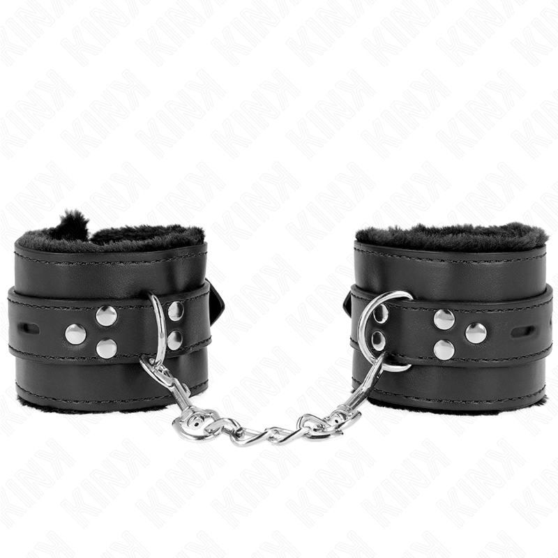 KINK - PELZGEFÜTTERTE HANDGELENKFESSELN MIT QUADRATISCHEN LÖCHERN, VERSTELLBARER GÜRTEL 17-29 CM X 6 CM - Sexotim