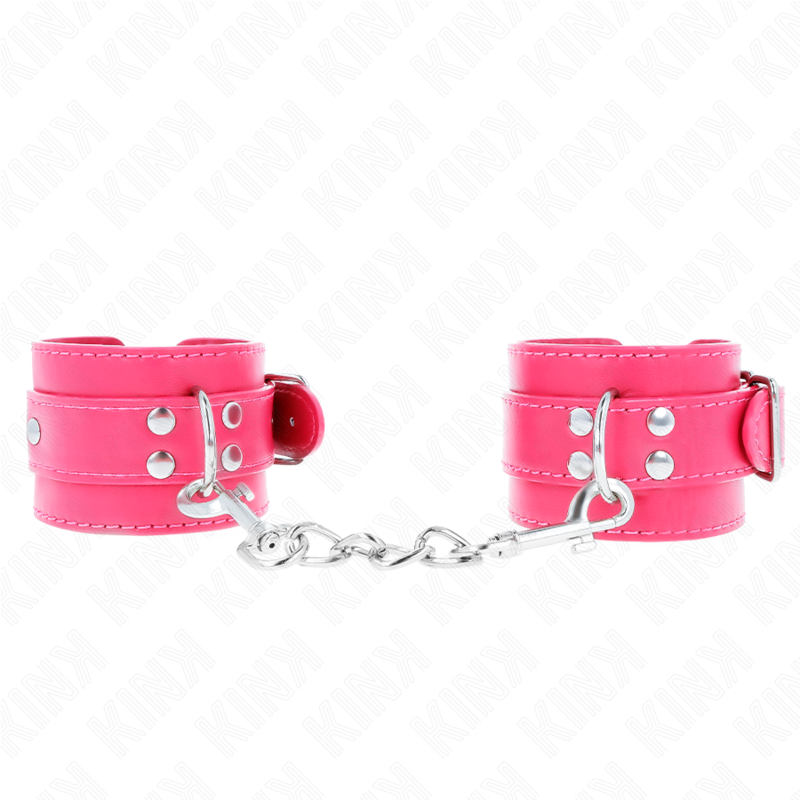 KINK - HANDGELENKFESSELN RASPBERRY ROSE MIT RASPBERRY ROSE FUTTER VERSTELLBAR 20-28 CM X 5,5 CM - Sexotim