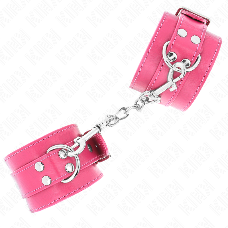 KINK - HANDGELENKFESSELN RASPBERRY ROSE MIT RASPBERRY ROSE FUTTER VERSTELLBAR 20-28 CM X 5,5 CM - Sexotim
