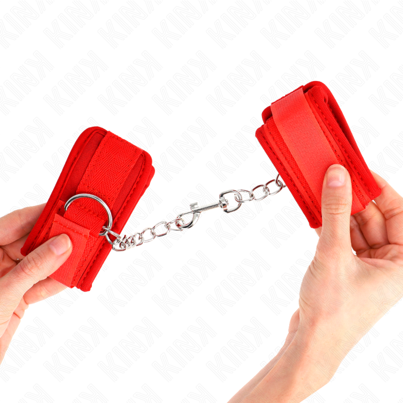 KINK - NEOPREN HANDGELENKFESSELN ROT 42 X 5 CM - Sexotim