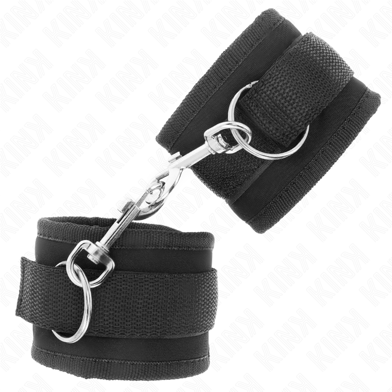 KINK - NYLON BIND-HANDHANDFESSELN MIT KLETTVERSCHLUSS, SCHWARZ, MODELL 2, VERSTELLBAR, 18-35 CM X 6 CM - Sexotim