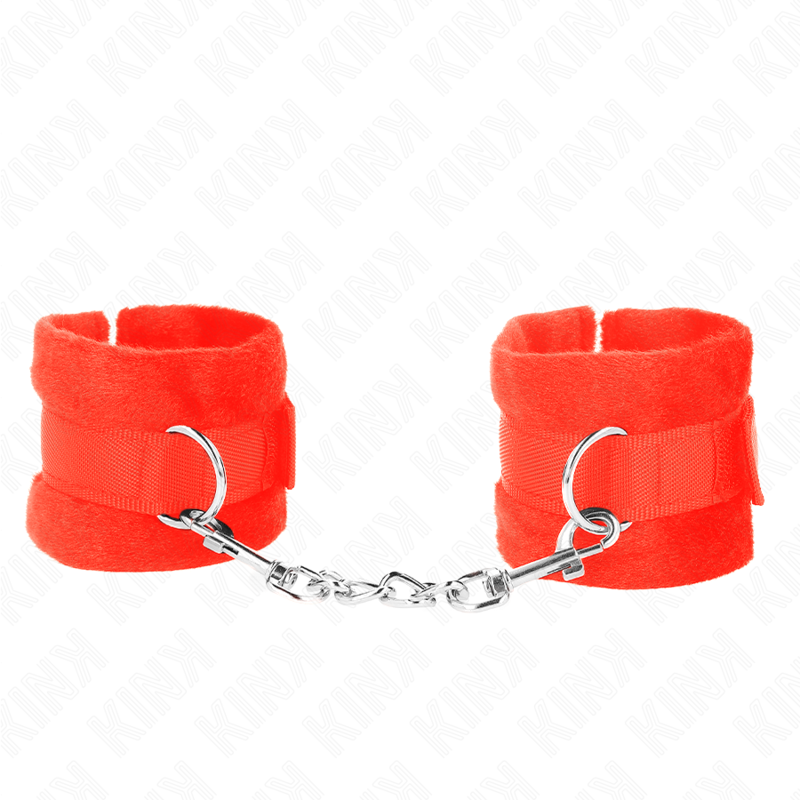 KINK - BEGINNER PELZHANDMANSCHETTEN ROT 30 X 7 CM - Sexotim