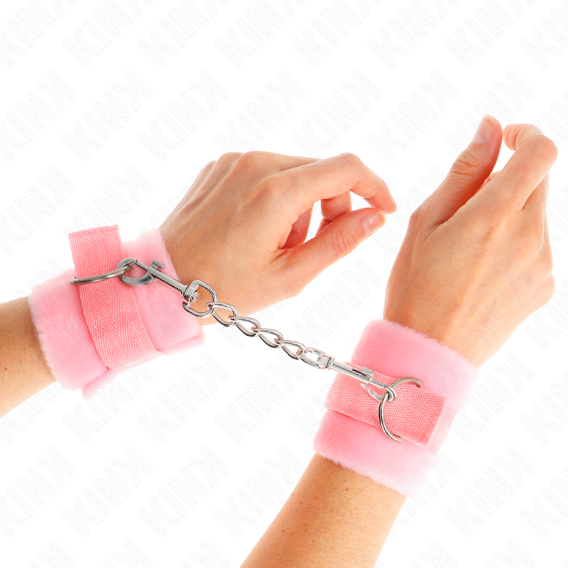 KINK - BEGINNER PELZHANDMANSCHETTEN ROSA 30 X 7 CM - Sexotim