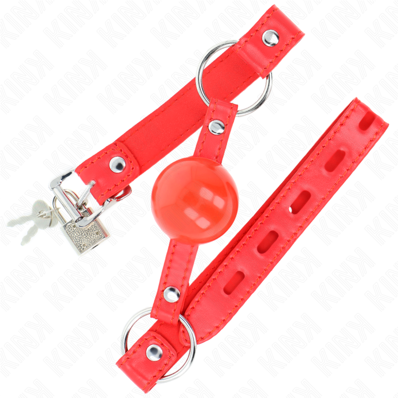 KINK - TPE-BALL 4 CM KNEBEL MIT ROJO-SCHLOSS 60 x 2 CM - Sexotim