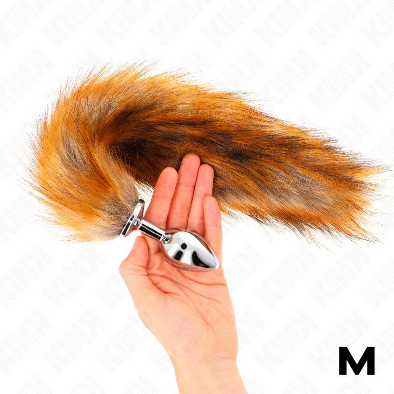 KINK - ANAL PLUG GRÖSSE M, 8 X 3,5 CM MIT KUNSTSTOFFSCHWANZ 40 CM BRAUN - Sexotim