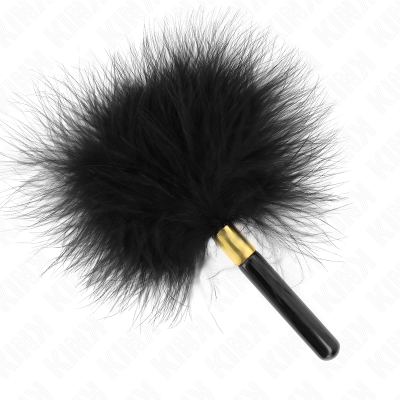 KINK - SCHWARZ-GOLD METALL KITZELFEDERN 18 CM - Sexotim