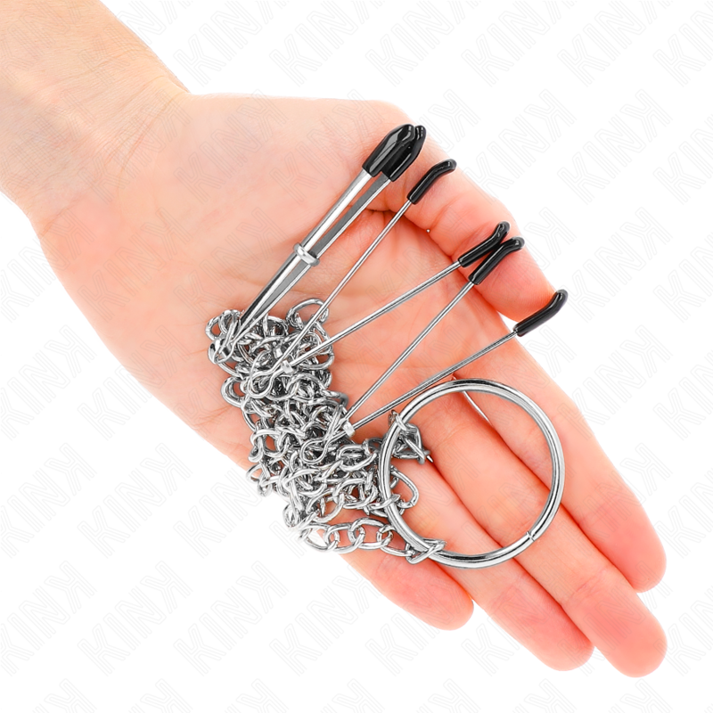 KINK - DREIFACH NIPPEL- UND KLITZISKLEMMEN MIT KETTE MODELL 1 - Sexotim