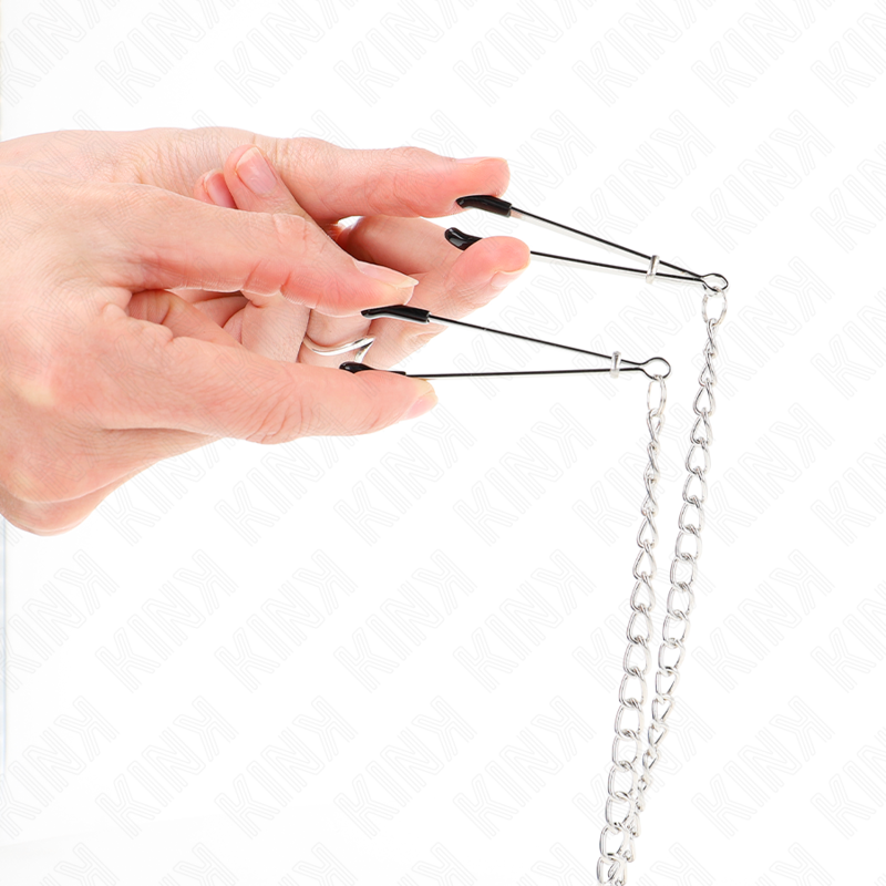 KINK - DREIFACH NIPPEL- UND KLITZISKLEMMEN MIT KETTE MODELL 1 - Sexotim