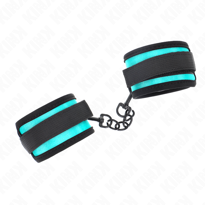 KINK - NYLON-HANDFESSEL MIT KLETTVERSCHLUSS SCHWARZ-BLAU VERSTELLBAR 18-32 CM X 5 CM - Sexotim