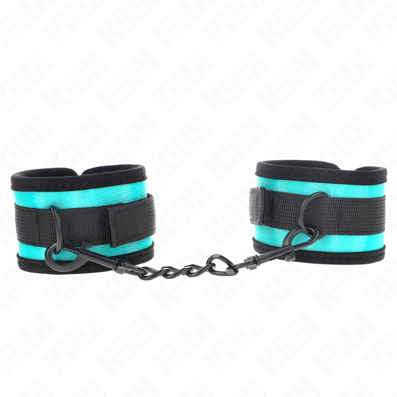 KINK - NYLON-HANDFESSEL MIT KLETTVERSCHLUSS SCHWARZ-BLAU VERSTELLBAR 18-32 CM X 5 CM - Sexotim