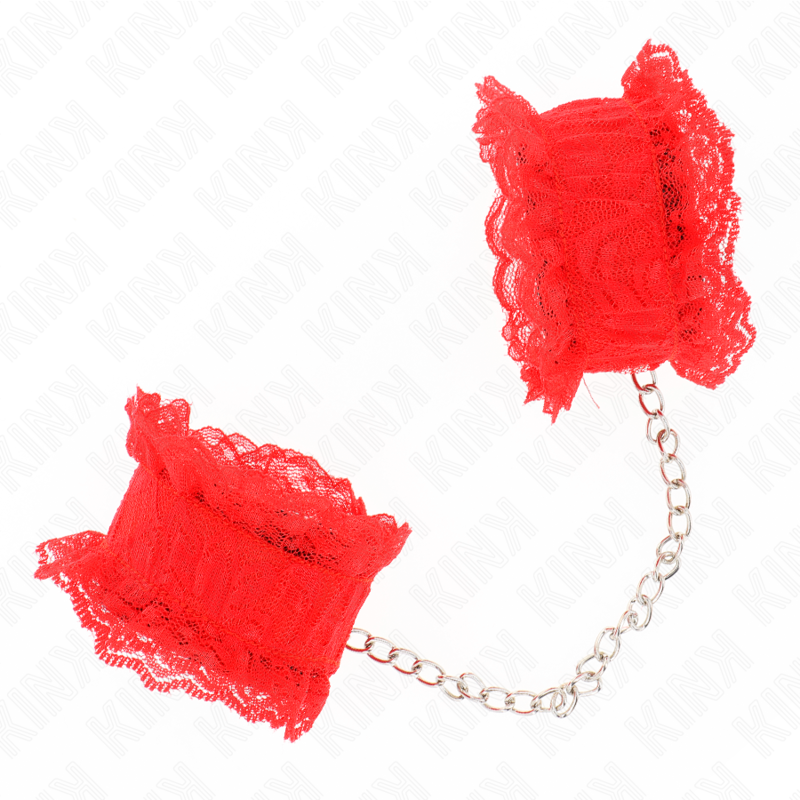 KINK - ELASTISCHE HANDGELENKSFESSELN AUS SPITZE ROT - Sexotim