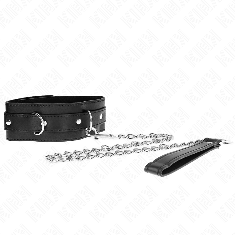 KINK - HALSBAND MIT GÜRTEL 65 CM MIT RIEMEN SCHWARZ 54 X 4,5 CM - Sexotim