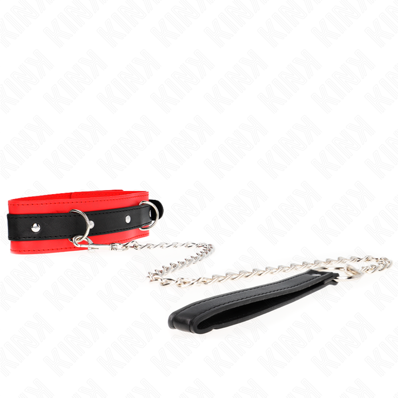 KINK - BASISMODELL HALSBAND MIT LEINE 65 CM MODELL-3 ROT 53 X 5 CM - Sexotim