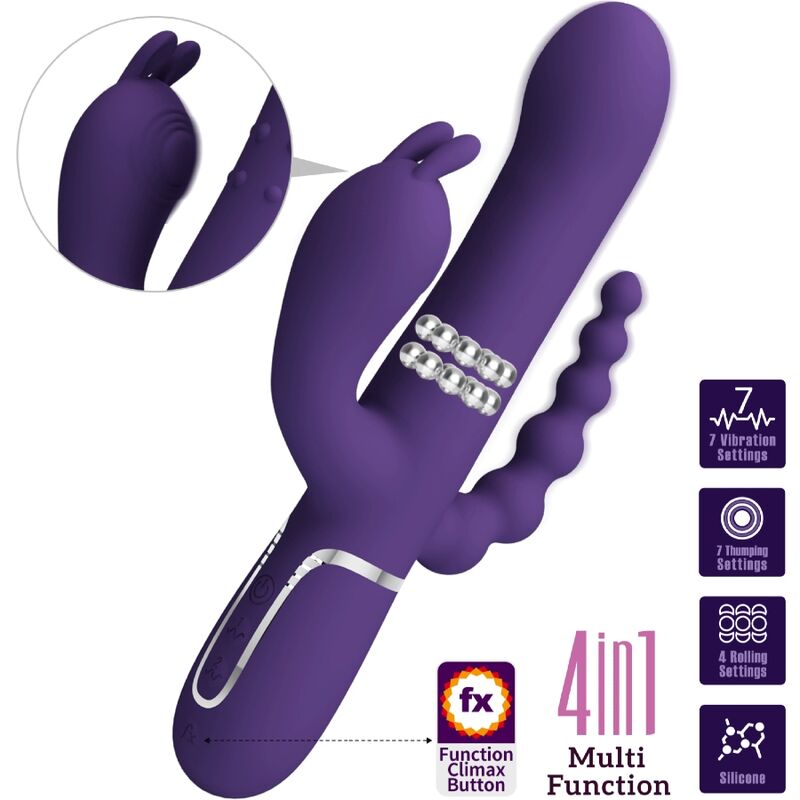 PRETTY LOVE - CAMMY TRIPLE VIBRATOR MULTIFUNKTION 4 IN 1 LILA - Sexotim