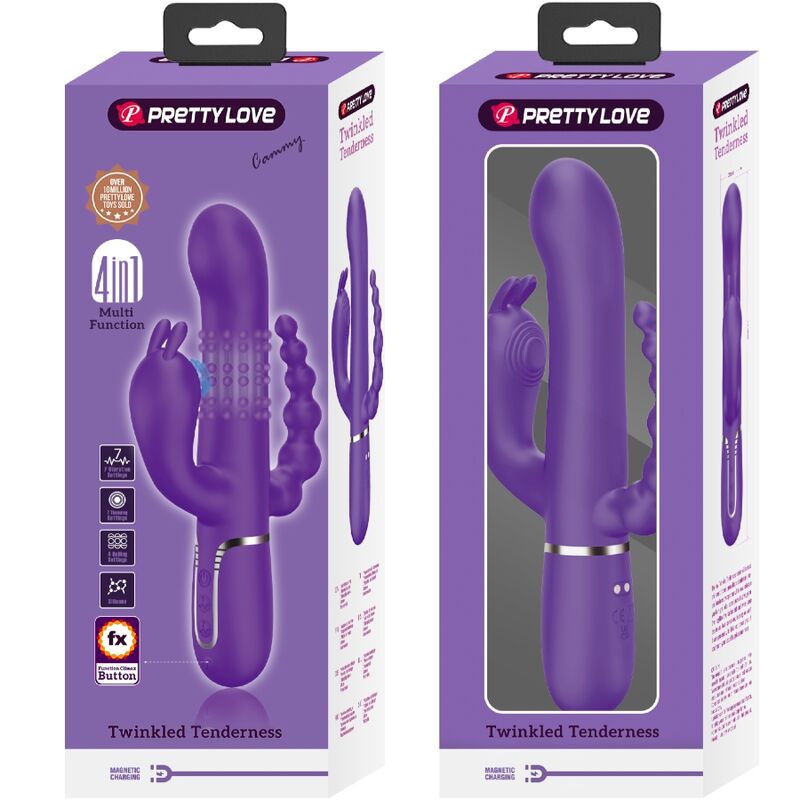 PRETTY LOVE - CAMMY TRIPLE VIBRATOR MULTIFUNKTION 4 IN 1 LILA - Sexotim