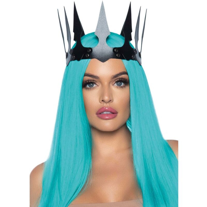 LEG AVENUE - KUNSTLEDER MALEFICENT KRONE MIT NIETEN SCHWARZ - Sexotim
