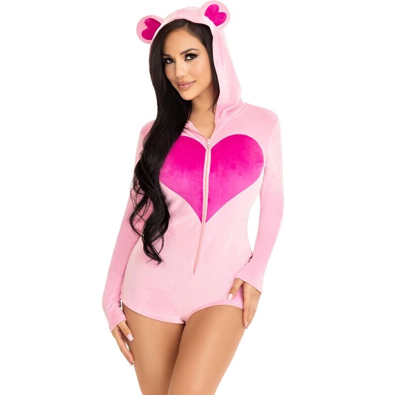 LEG AVENUE - TEDDYBÄR-SAMT-BODYS, ROSA, M - Sexotim