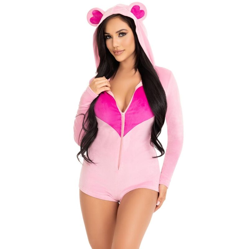 LEG AVENUE - TEDDYBÄR-SAMT-BODYS, ROSA, M - Sexotim