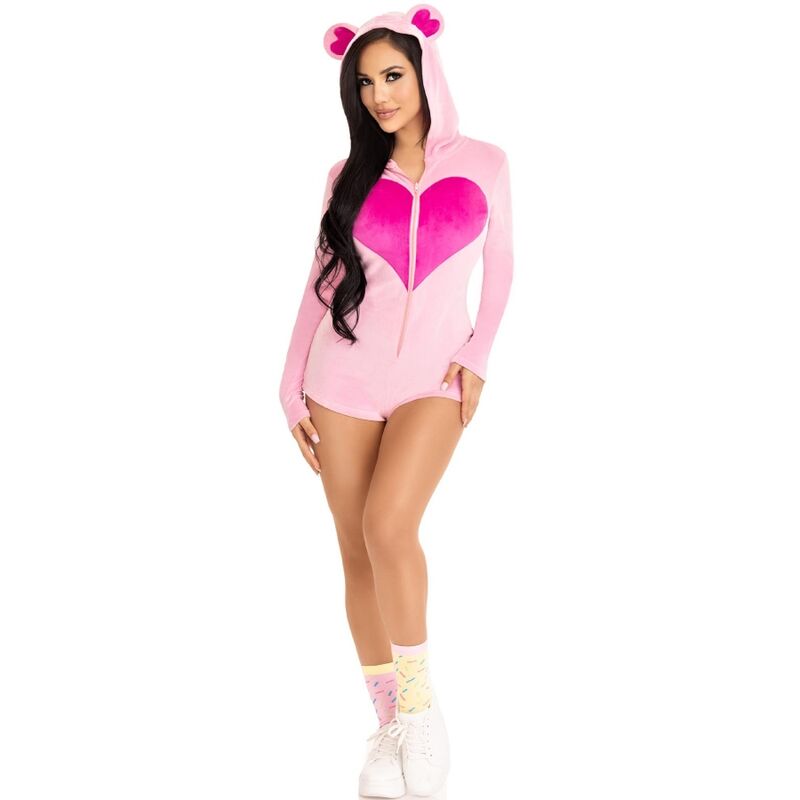 LEG AVENUE - TEDDYBÄR-SAMT-BODYS, ROSA, M - Sexotim
