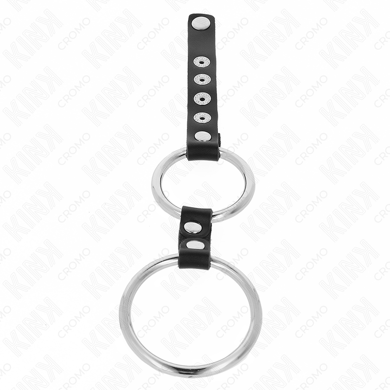 KINK - DOPPELTER PENISRING AUS METALL 3,8 CM BIS 5 CM MIT LEDER VERBUNDEN - Sexotim