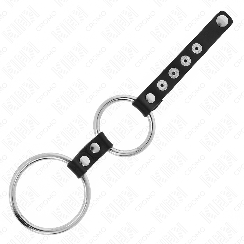 KINK - DOPPELTER PENISRING AUS METALL 3,8 CM BIS 5 CM MIT LEDER VERBUNDEN - Sexotim