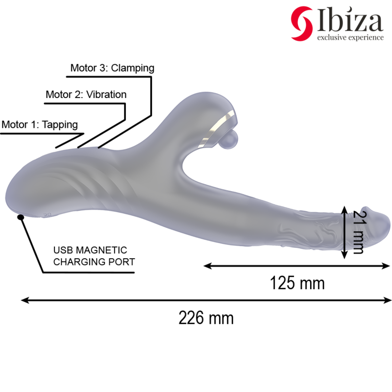 IBIZA - ZWEI DRACHEN DOPPELVIBRATOR SCHWARZ - Sexotim
