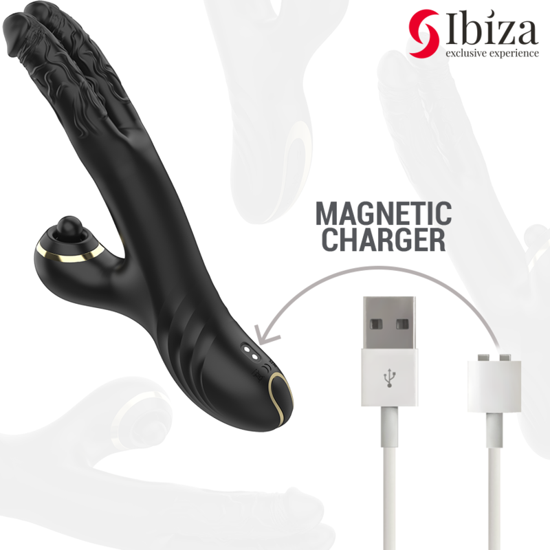 IBIZA - ZWEI DRACHEN DOPPELVIBRATOR SCHWARZ - Sexotim