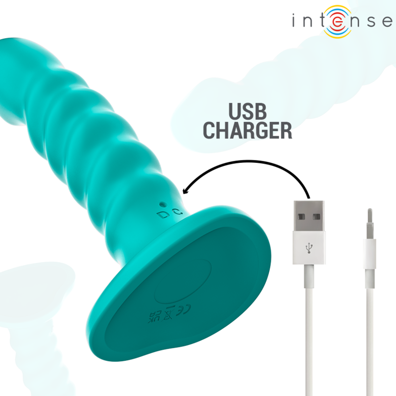 INTENSE - BUFFY VIBRATOR MIT SPIRALE DESIGN & FERNBEDIENUNG, 10 VIBRATIONEN, BLAU - Sexotim