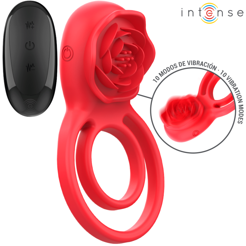 INTENSE - GAIL STIMULATOR ROSE 10 VIBRATIONEN ROT MIT FERNBEDIENUNG - Sexotim