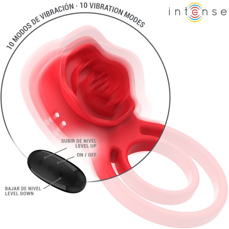 INTENSE - GAIL STIMULATOR ROSE 10 VIBRATIONEN ROT MIT FERNBEDIENUNG - Sexotim