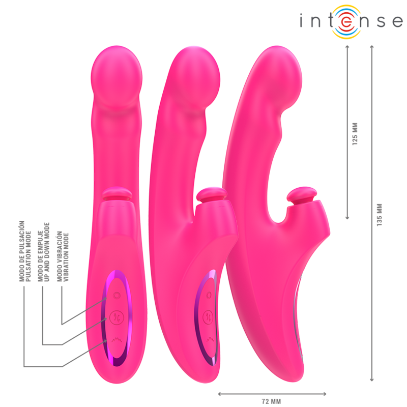 INTENSE - EMI VIBRATOR 13,5 CM, MULTIFUNKTION 3 IN 1, 10 VIBRATIONEN, ROSA - Sexotim